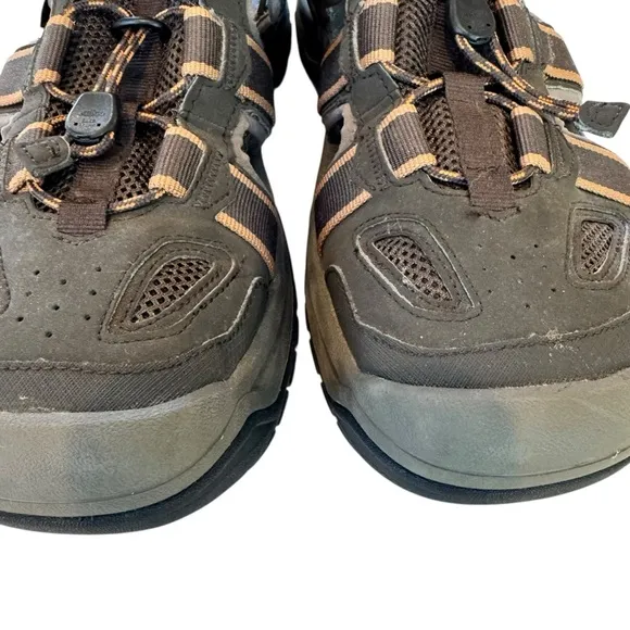 Teva Men's 10 Omnium 2 Water Hybrid Sandals Closed Toe Brown/Orange Bungee