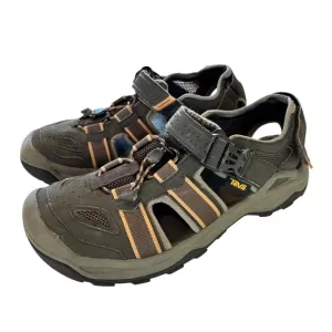 Teva Men's 10 Omnium 2 Water Hybrid Sandals Closed Toe Brown/Orange Bungee