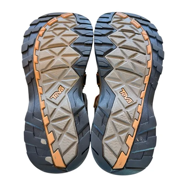 Teva Men's 10 Omnium 2 Water Hybrid Sandals Closed Toe Brown/Orange Bungee