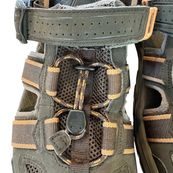 Teva Men's 10 Omnium 2 Water Hybrid Sandals Closed Toe Brown/Orange Bungee