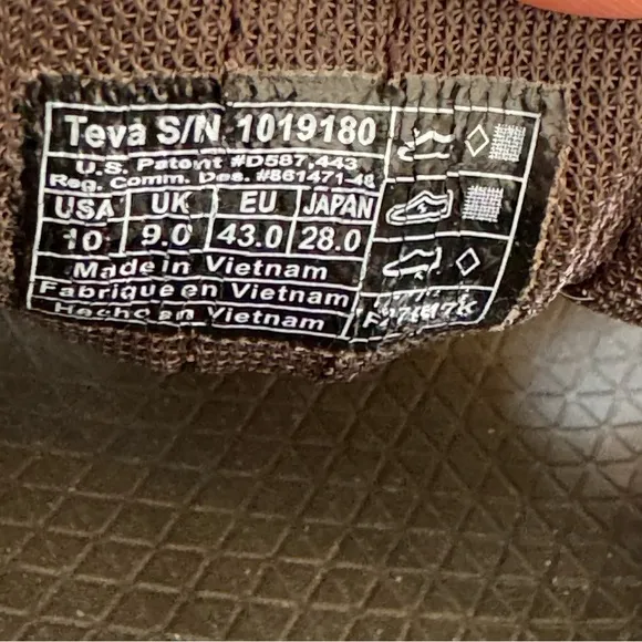 Teva Men's 10 Omnium 2 Water Hybrid Sandals Closed Toe Brown/Orange Bungee