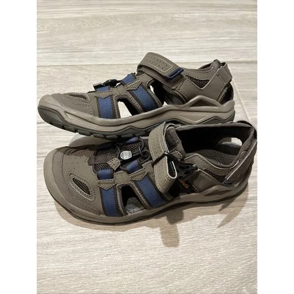 Teva Omnium 2 Hybrid Hiking Sandals Mens US 9 Water Shoe Bungee Outdoors Gray