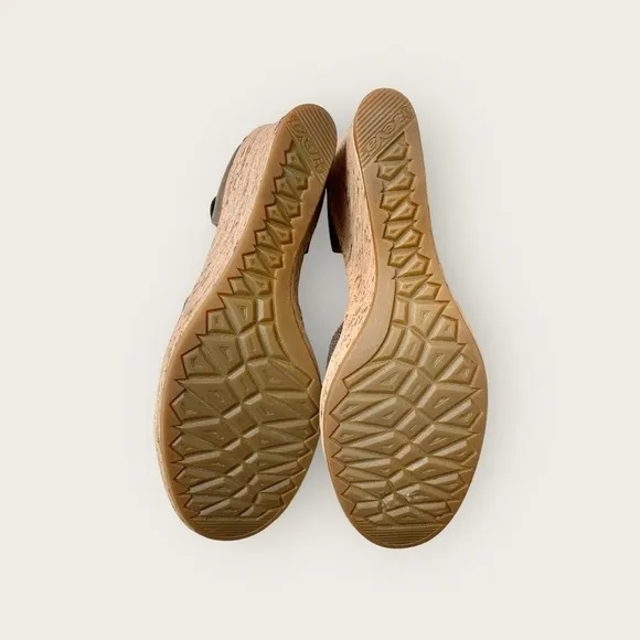 Teva Riviera Mary Jane Cork 3 inch High Heeled Closed Toe Brown Sandals Size 10