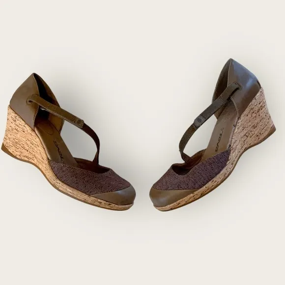 Teva Riviera Mary Jane Cork 3 inch High Heeled Closed Toe Brown Sandals Size 10
