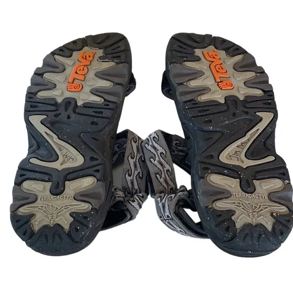 Teva Terradactyl Sandals Gray Grey Black Wave Pattern S6601 F10098J Mens 9