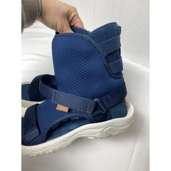 TEVA/ UGG COLLAB‎ Blue SHEEPSKIN HYBRID BOOT SANDALS, WOMENS US 8/ MEN US 6
