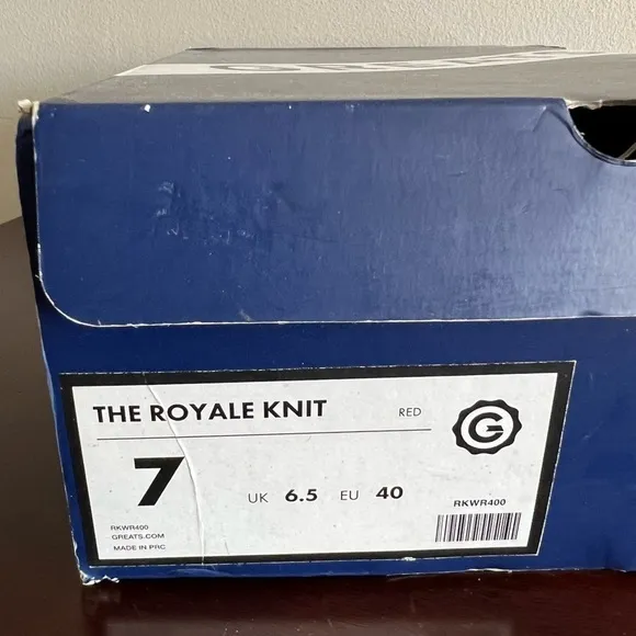The Greats Royal Knit Sneakers White Red Men’s Size 7/ Women’s 8.5