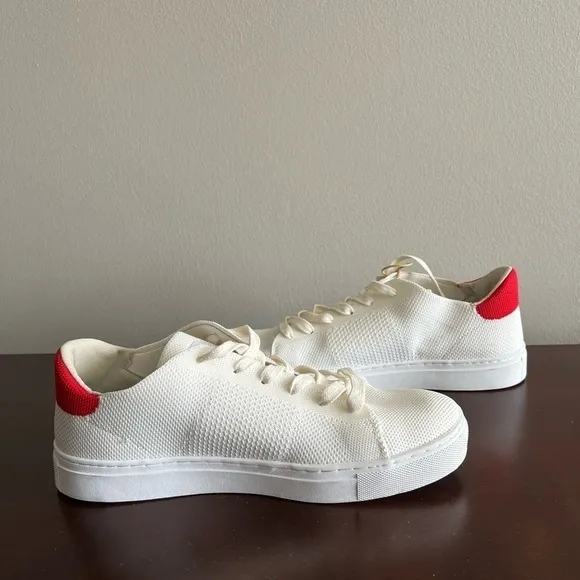 The Greats Royal Knit Sneakers White Red Men’s Size 7/ Women’s 8.5