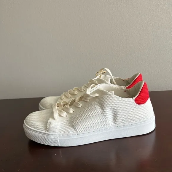 The Greats Royal Knit Sneakers White Red Men’s Size 7/ Women’s 8.5