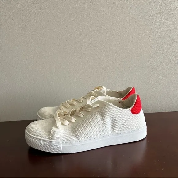 The Greats Royal Knit Sneakers White Red Men’s Size 7/ Women’s 8.5