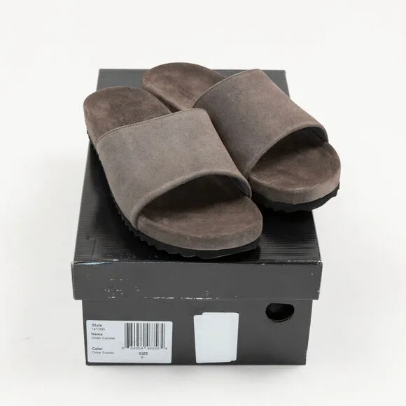 The Men's Store Men's Slip On Slide Sandals Gray Suide Size 9 (Store Display)