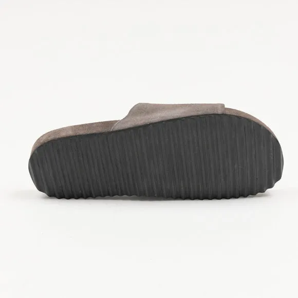 The Men's Store Men's Slip On Slide Sandals Gray Suide Size 9 (Store Display)