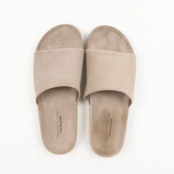 The Men's Store Men's Slip On Slide Sandals Stone Suide Size 11 (Store Display)