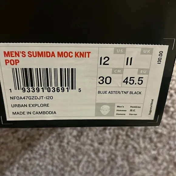 The North Face Sumida Moc Knit Pop shoes sneakers new black red Men’s Size 12