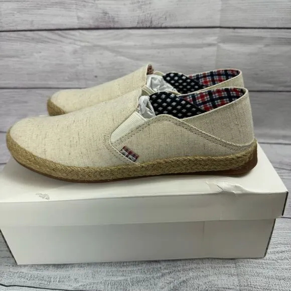 The Original Ben Sherman Natural Cotton Jenson Heel Slip on Shoes Size 8