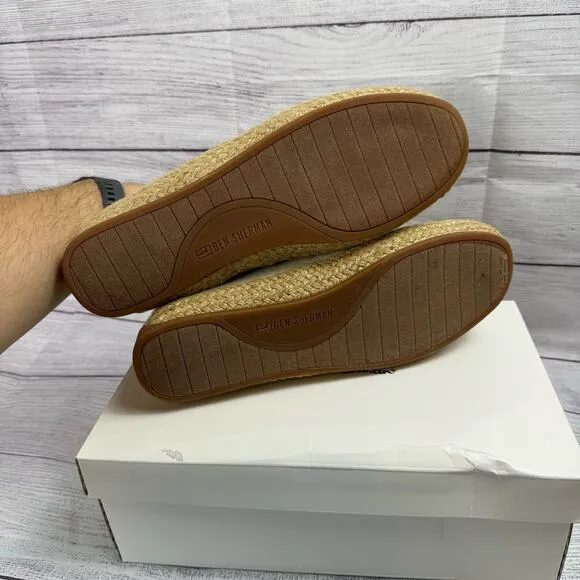 The Original Ben Sherman Natural Cotton Jenson Heel Slip on Shoes Size 8