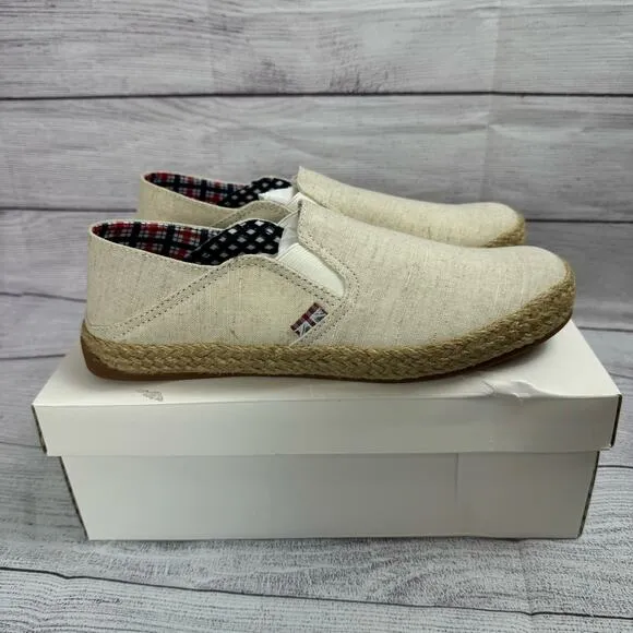 The Original Ben Sherman Natural Cotton Jenson Heel Slip on Shoes Size 8
