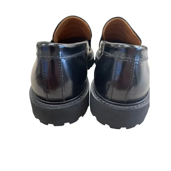 Thursday Everydat mens black Leather Penny slip on Loafer shoes size 8 SKU 8543