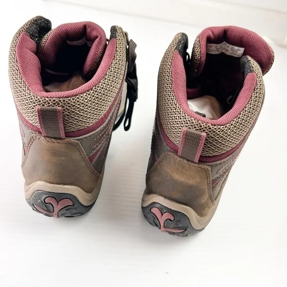 TIMBERLAND BOOTS WOMEN'S 10 NORWOOD MID WATER PROOF DARK BROWN DISTRESSED LACE