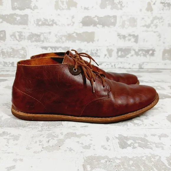 Timberland Brown Mahogany Conditioned Leather Lace Up Chukka Boots O536