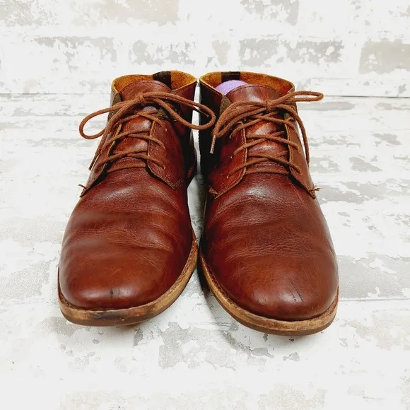 Timberland Brown Mahogany Conditioned Leather Lace Up Chukka Boots O536