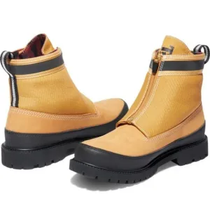 Timberland Heritage Front Zip Boots Leather Wheat Nubuck Booties Size 8 NEW
