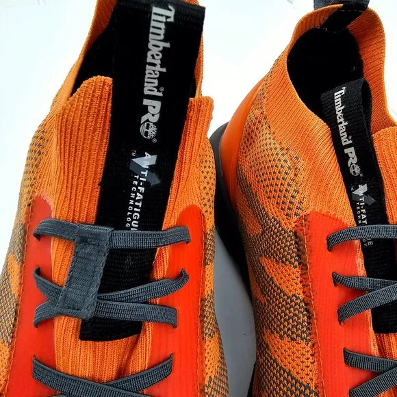 Timberland Men's Orange PRO Radius Knit Composite Toe Work Sneakers Size 14M