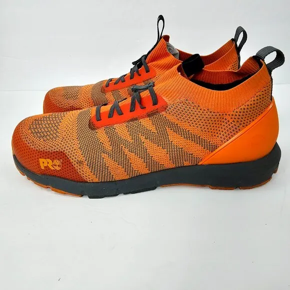 Timberland Men's Orange PRO Radius Knit Composite Toe Work Sneakers Size 14M