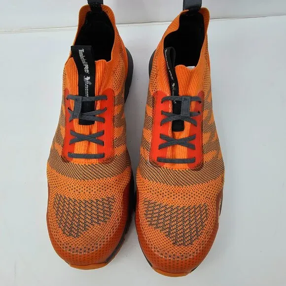 Timberland Men's Orange PRO Radius Knit Composite Toe Work Sneakers Size 14M