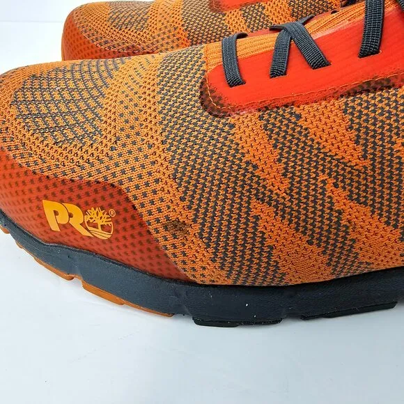 Timberland Men's Orange PRO Radius Knit Composite Toe Work Sneakers Size 14M