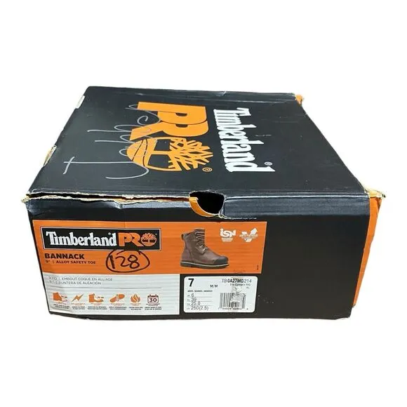 Timberland Pro Boots Mens 7 Brown Bannack Alloy Safety Toe EH Heat Resistant