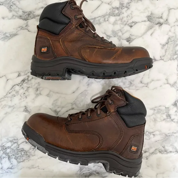 Timberland PRO Men's Titan 6 Inch Alloy Safety Toe Leather Work Boots Size 8
