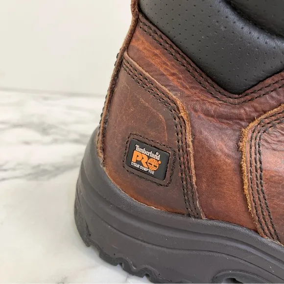 Timberland PRO Men's Titan 6 Inch Alloy Safety Toe Leather Work Boots Size 8
