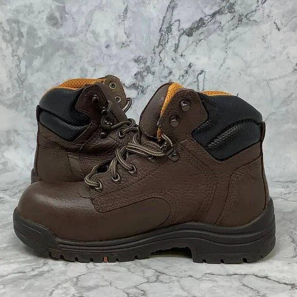 Timberland Pro Size 8M Dark Mocha 6&quot; Titan Waterproof Work Boots Alloy Toe P10-9