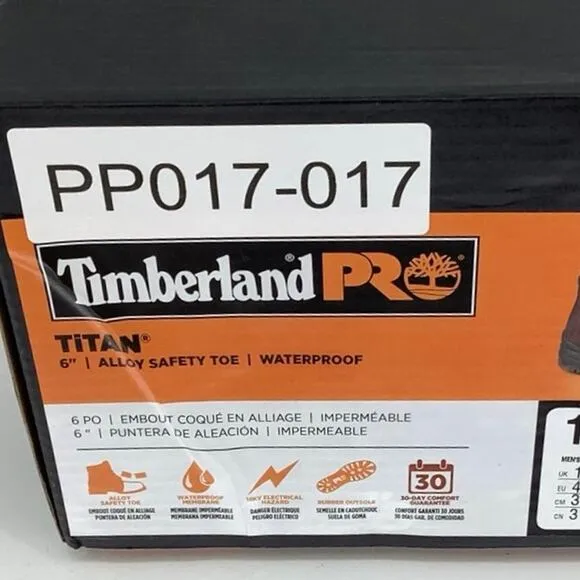 Timberland Pro Sz 13M Dark Mocha 6&quot; Titan Waterproof Work Boots Alloy Toe P17-17
