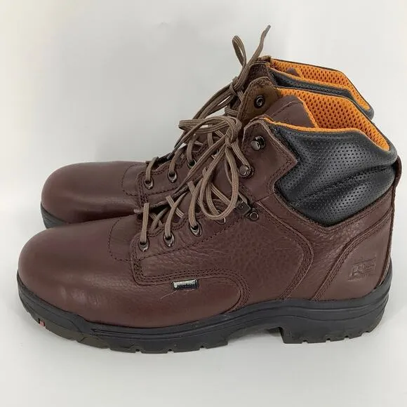 Timberland Pro Sz 13M Dark Mocha 6&quot; Titan Waterproof Work Boots Alloy Toe P17-17
