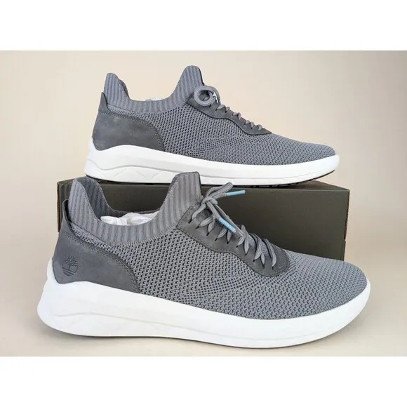 Timberland Shoes Mens 13M Bradstreet Ultra Oxford Sneakers Grey Leather Knit NEW