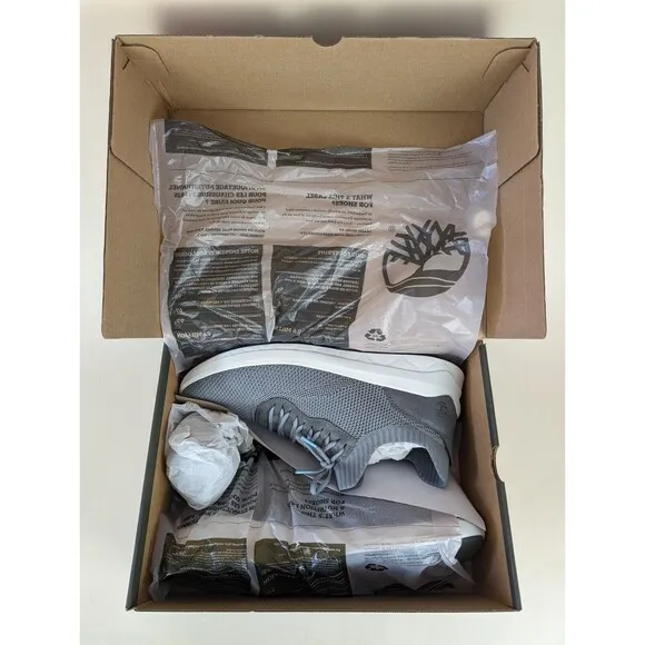 Timberland Shoes Mens 13M Bradstreet Ultra Oxford Sneakers Grey Leather Knit NEW