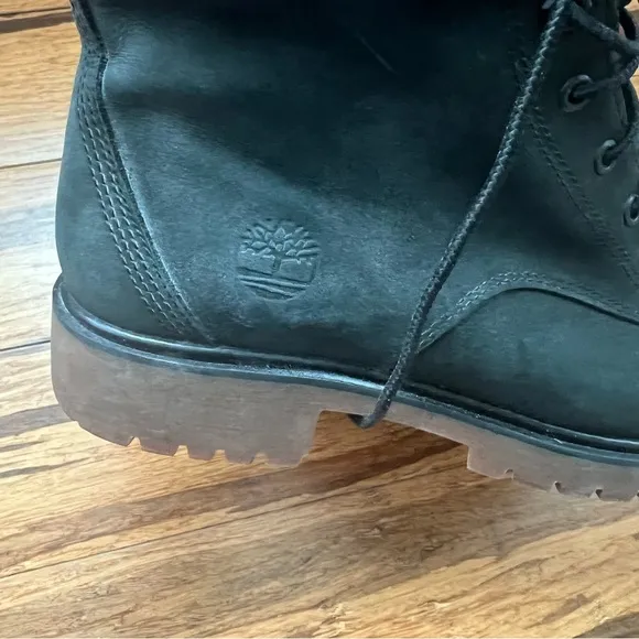 Timberland Women’s Black Leather Nubuck Lace-Up Boots – Size 8 Rugged &amp; Stylish