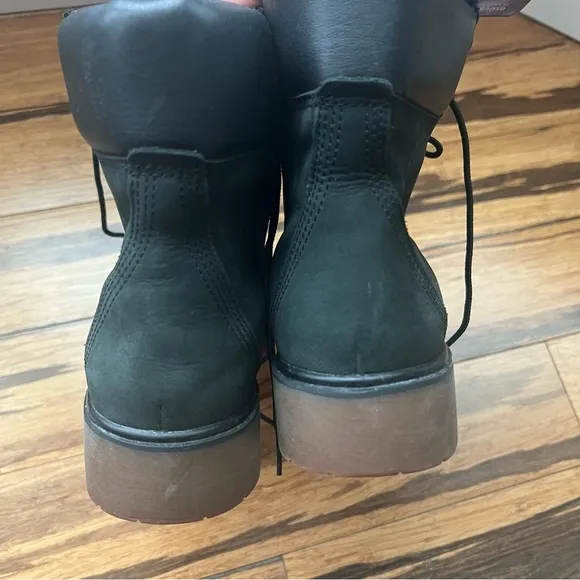 Timberland Women’s Black Leather Nubuck Lace-Up Boots – Size 8 Rugged &amp; Stylish