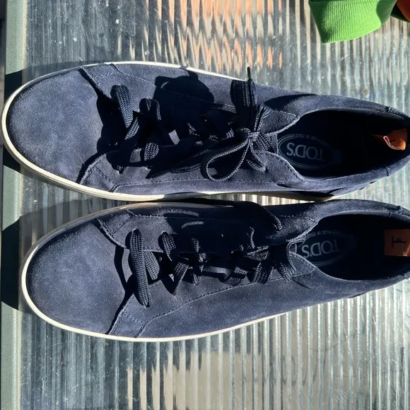 Tod's Blue Loafers Slip-Ons Suede
