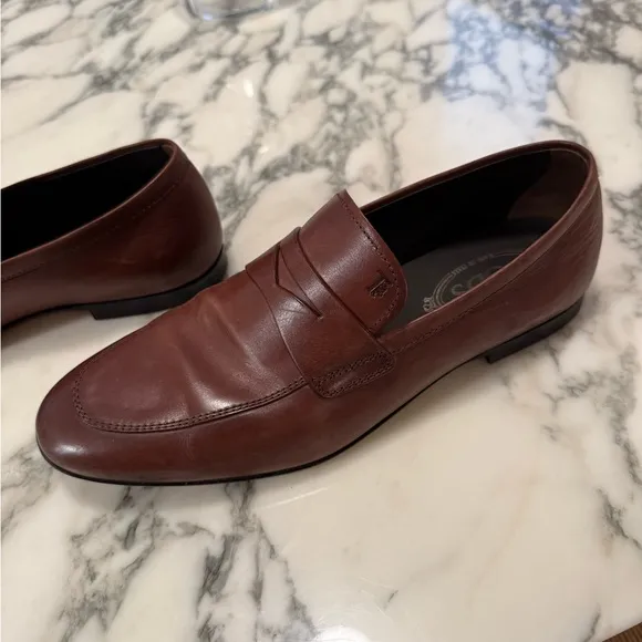 Tod's Brown Leather Loafers Men 6.5 UK