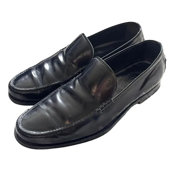 Tod's Men's US 8 Luxury Patent Leather Slip On Loafer Dress Shoes UK 7 Black