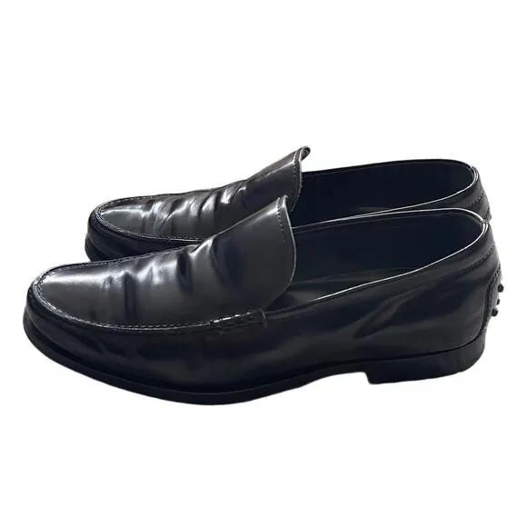 Tod's Men's US 8 Luxury Patent Leather Slip On Loafer Dress Shoes UK 7 Black