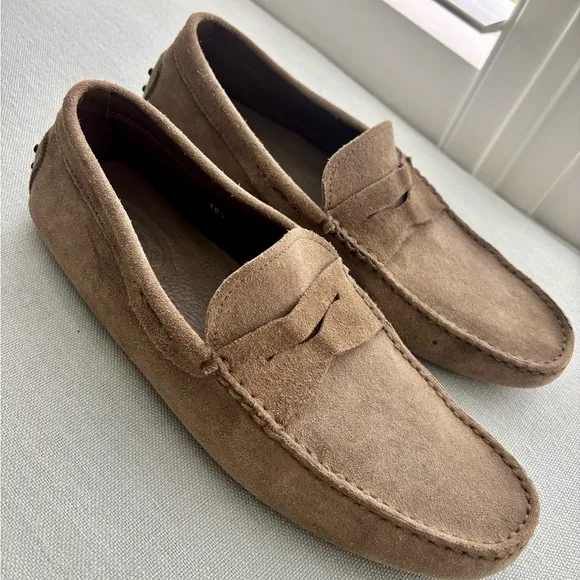 Tod’s Suede Men's Tan Loafers – Size 10.5 (US)