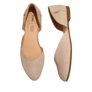 TOM'S Julie D'Orsay Suede Almond Toe Slip-on Flats Metallic Sandals Size…