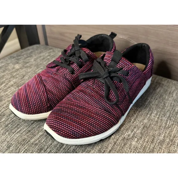 TOMS Women's Del Rey knit dark purple lace up sneakers 💸BOGO🎉