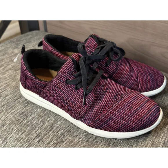 TOMS Women's Del Rey knit dark purple lace up sneakers 💸BOGO🎉