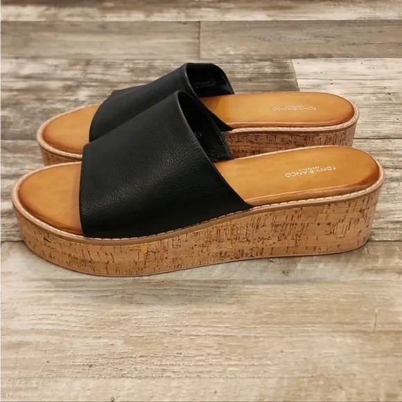 Tony Bianco Australia Jay Cork LeatherPlatform Slides
