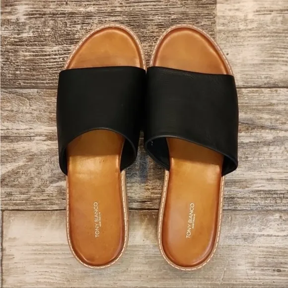 Tony Bianco Australia Jay Cork LeatherPlatform Slides